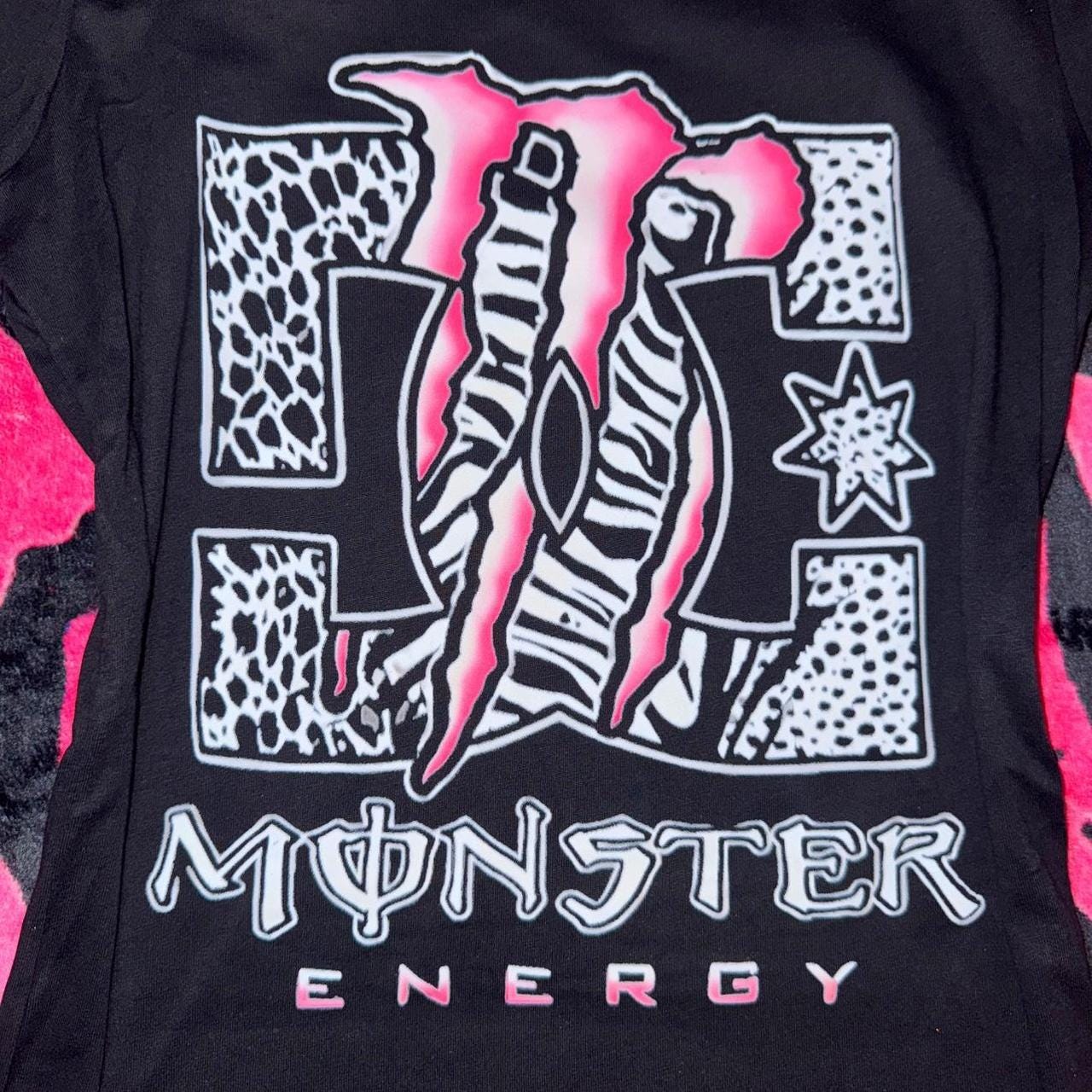 Y2K Monster Energy Graphic Tee – 2000S Grunge Shirt, Retro Emo Punk Festival Top