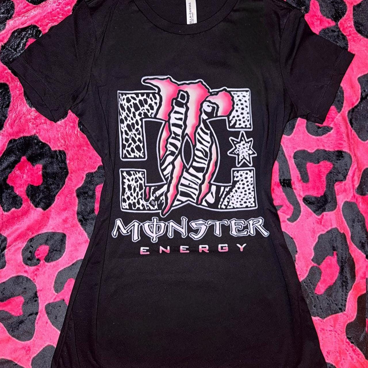 Y2K Monster Energy Graphic Tee – 2000S Grunge Shirt, Retro Emo Punk Festival Top